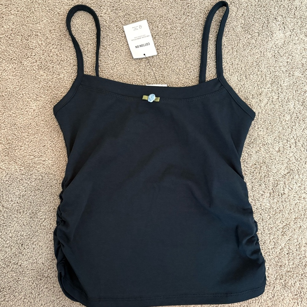 Cotton On Store Women's Navy side scrunched Tank Top